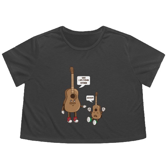 Uke I Am Your Father Funny Guitar Ukulele Player M Flowy Cropped Tees