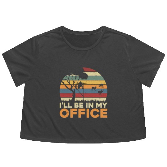 Buck Deer Hunting Hunter Vintage Flowy Cropped Tees