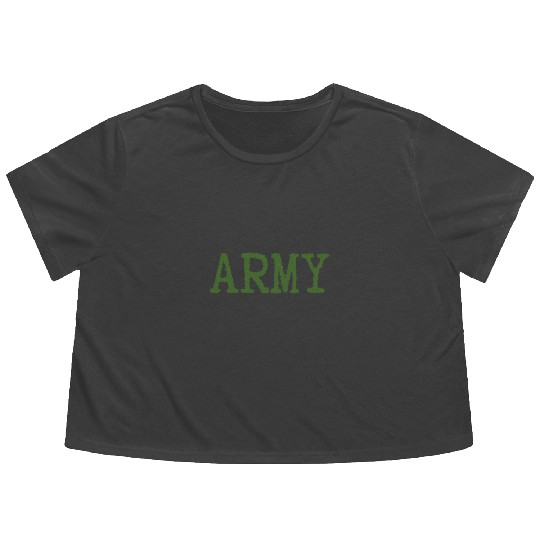 Vintage USA Army Military Green Cute US Retro US Flowy Cropped Tees