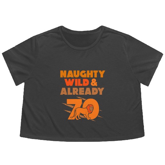 Gift 70 years birthday Men lion Flowy Cropped Tees