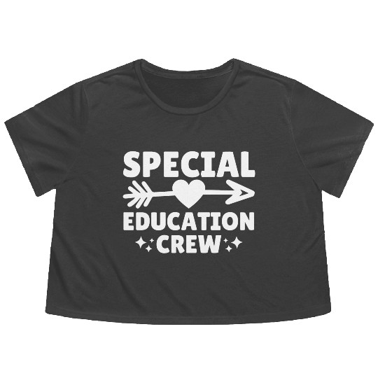Special Education Crew Teacher Team Flowy Cropped Tees