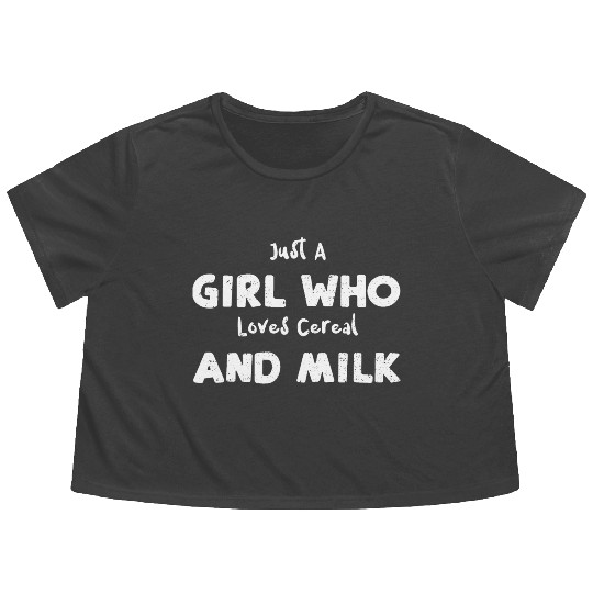Just A Girl Who Loves Cereal And... Flowy Cropped Tees