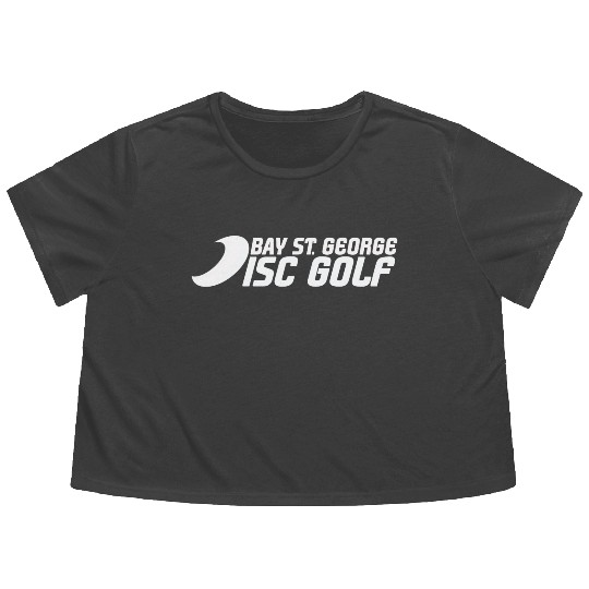 disc golf white transparent Flowy Cropped Tees
