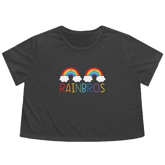 Rainbros Rainbow Lover Rainbow Whisperer Flowy Cropped Tees