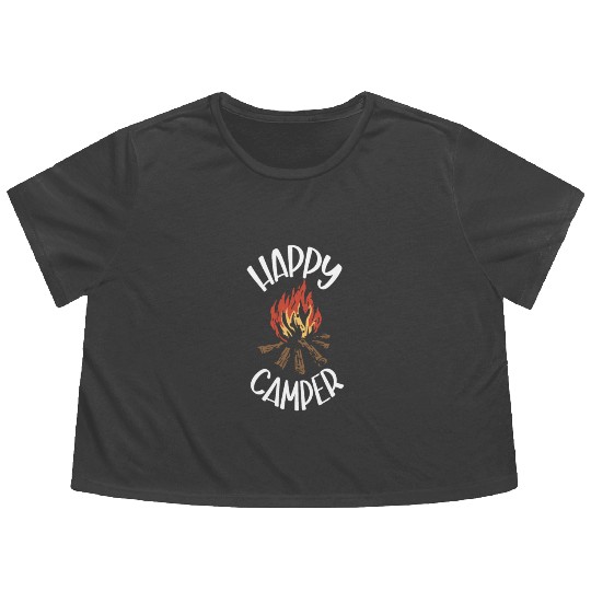 Camping Camper Present Nature Lover Van Flowy Cropped Tees