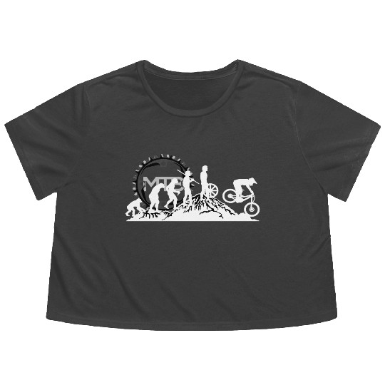 Evolution Downhill Mountain Bike Mtb Mountain Biki Flowy Cropped Tees