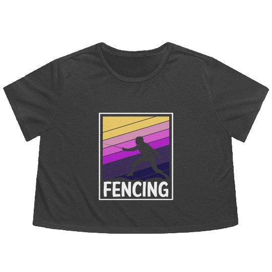 Fencing Sport Duel En Garde Foil Flowy Cropped Tees
