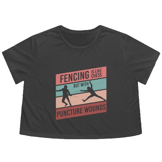 Fencing Sabre Flowy Cropped Tees