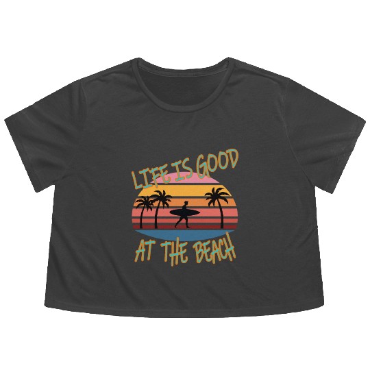 Summer Vacation Retro Vintage Flowy Cropped Tees