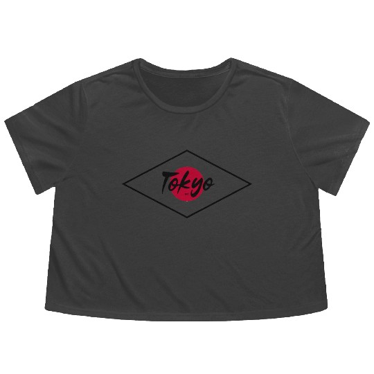 Tokyo Japan Badge Flowy Cropped Tees