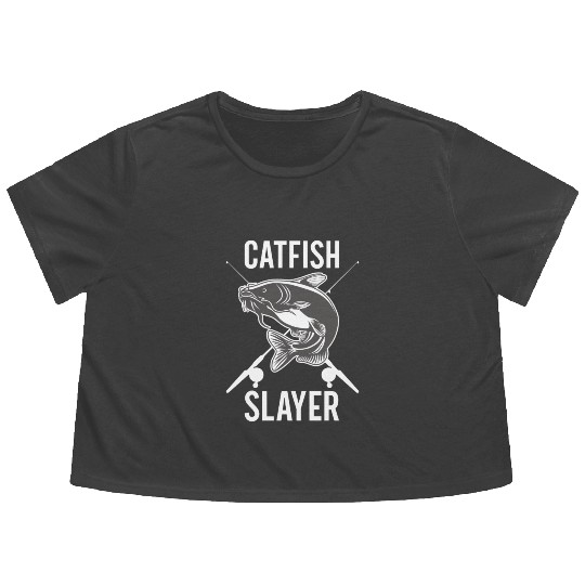 Catfish Slayer - Wels Catfish Hunter Flowy Cropped Tees