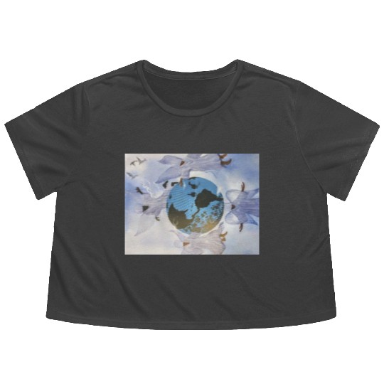 Blue Mountain Flowy Cropped Tees