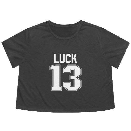 Luck 13 Jersey 13 My Lucky Number Lucky Thirteen Flowy Cropped Tees
