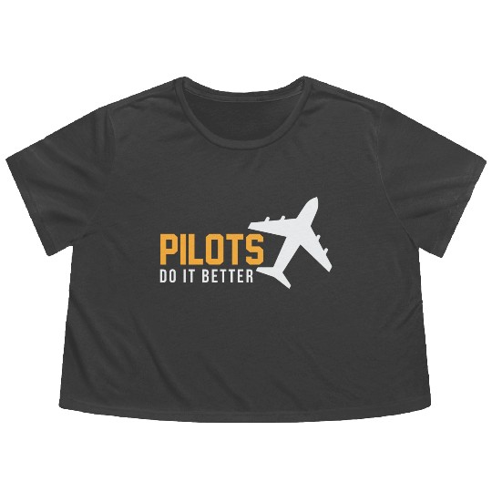 Pilots Do It Better Flowy Cropped Tees