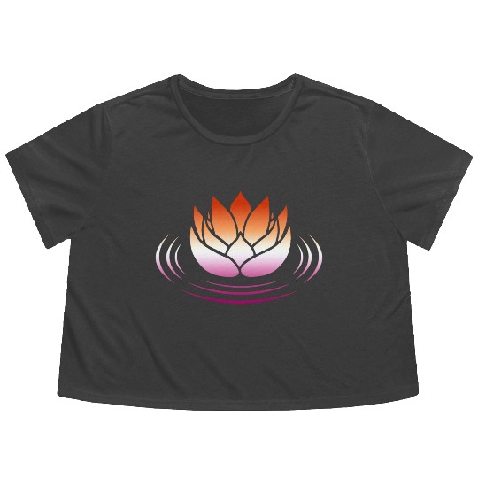 Lesbian Pride Lotus Flowy Cropped Tees