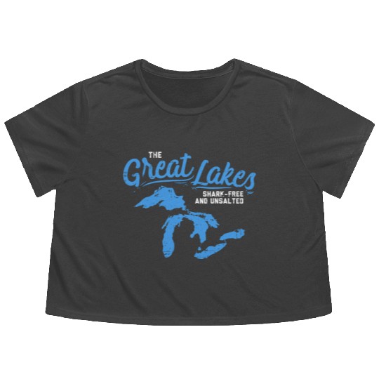 Great Lakes Shark Free & Unsalted Summer Vacation Flowy Cropped Tees