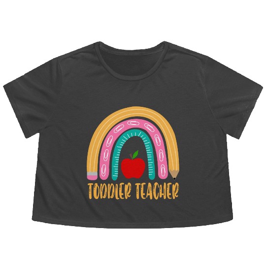 Toddler Teacher Flowy Cropped Tees