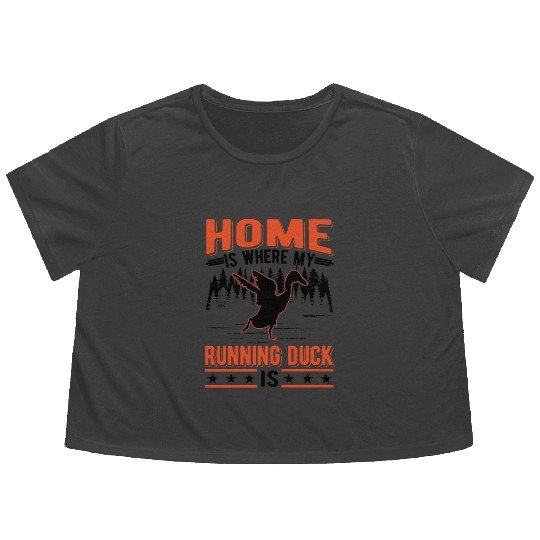 Home Is Where My Running Duck Laufente Flowy Cropped Tees