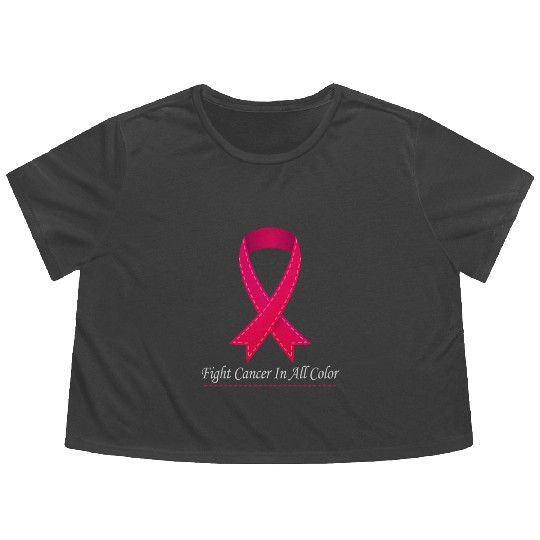 Cancer Sucks In Every Color Fighter Fight Support Flowy Cropped Tees