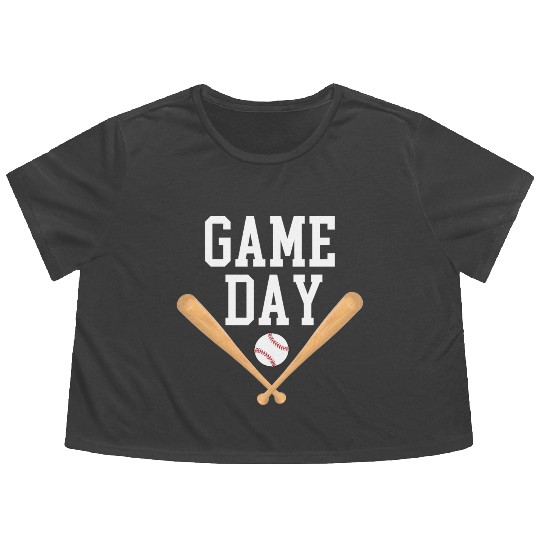 Game Day Baseball Baseball Life, Softball Flowy Cropped Tees