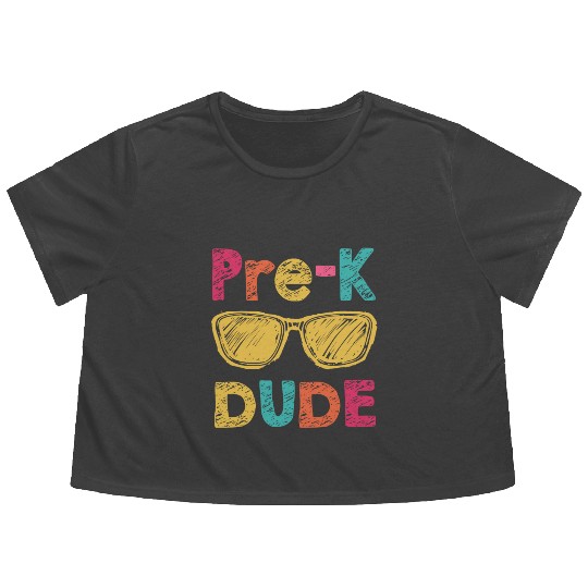 Pre-K Dude Back to School Flowy Cropped Tees First Day