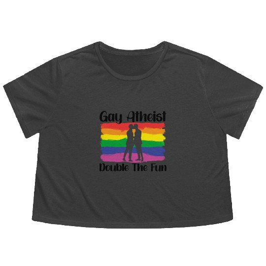 Gay LGBTQ Atheist Atheism Anti Religion Securalism Flowy Cropped Tees