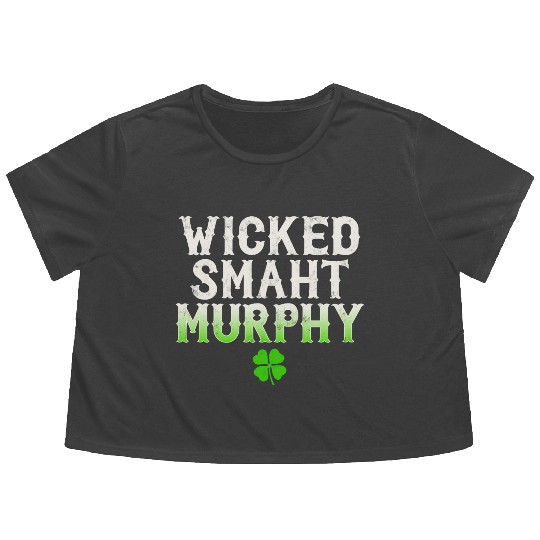 Wicked Smaht Murphy Clan Boston Irish Slang Flowy Cropped Tees