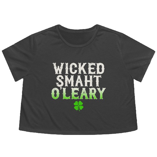 Wicked Smaht O'Leary Clan Boston Irish Slang Flowy Cropped Tees