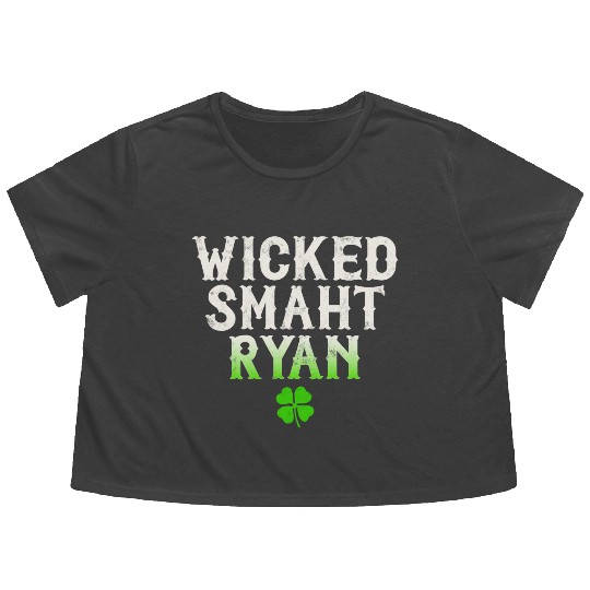 Wicked Smaht Ryan Clan Boston Irish Slang Flowy Cropped Tees