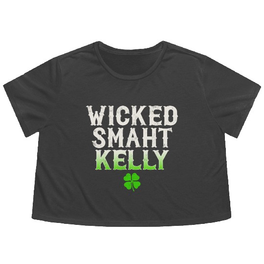 Wicked Smaht Kelly Clan Boston Irish Slang Flowy Cropped Tees