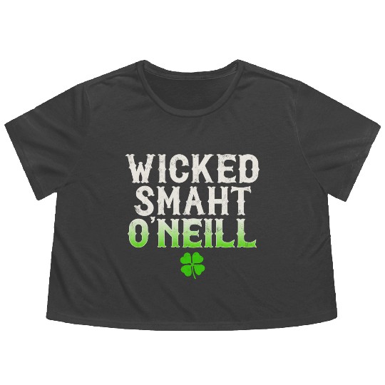 Wicked Smaht O'Neill Clan Boston Irish Slang Flowy Cropped Tees
