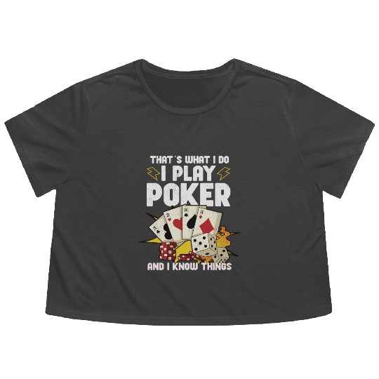 Poker Casino Poker Player Gambling Roulette Gift Flowy Cropped Tees