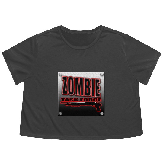 Zombie Task Force Worn Metal Sign Undead shooter Flowy Cropped Tees