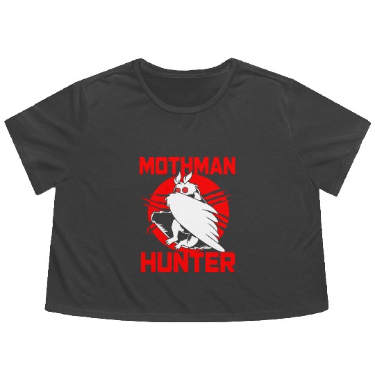 Cryptozoologist Cryptid Folklore Funny Mothman Flowy Cropped Tees