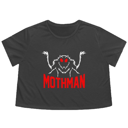 Folklore Monsters Cryptid Goth Mothman Flowy Cropped Tees