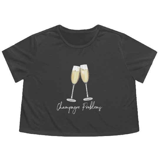 Champagne Problems Flowy Cropped Tees