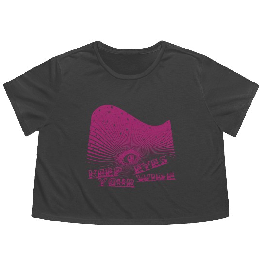 Eyes Wide Winter Storm Deep In Pink Flowy Cropped Tees