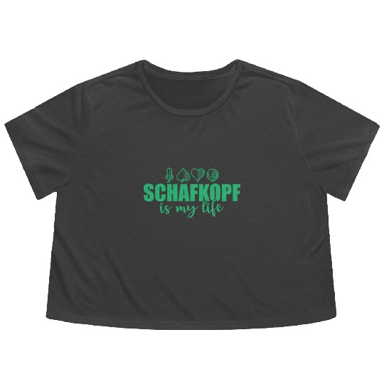 Schafkopf is my Life Card Game playing Card Flowy Cropped Tees