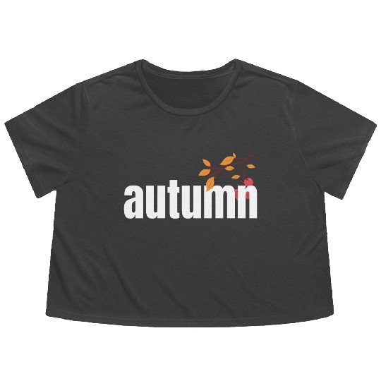 Autumn Tree Orange Fall Leaves The Season Flowy Cropped Tees