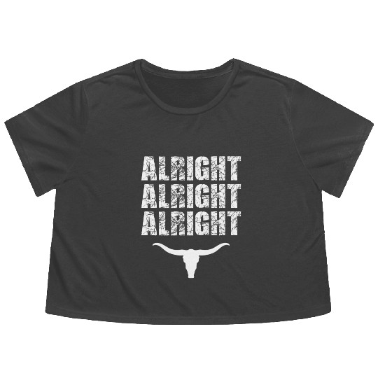 Alright, Alright, Alright Texas Bull Texas Flowy Cropped Tees