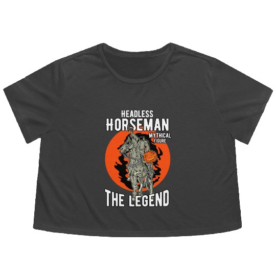 Headless Horseman Halloween Flowy Cropped Tees, Halloween Party