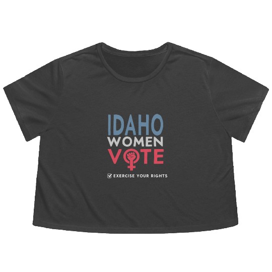Idaho Women Vote Voter 2022 Election Feminist Flowy Cropped Tees