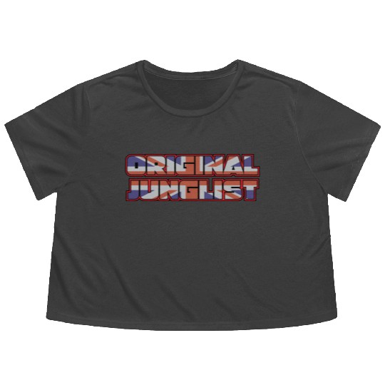 Original Junglist DNB Drum n Bass UK Remix Flowy Cropped Tees