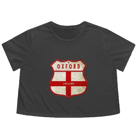 Oxford England coat of arms Flowy Cropped Tees