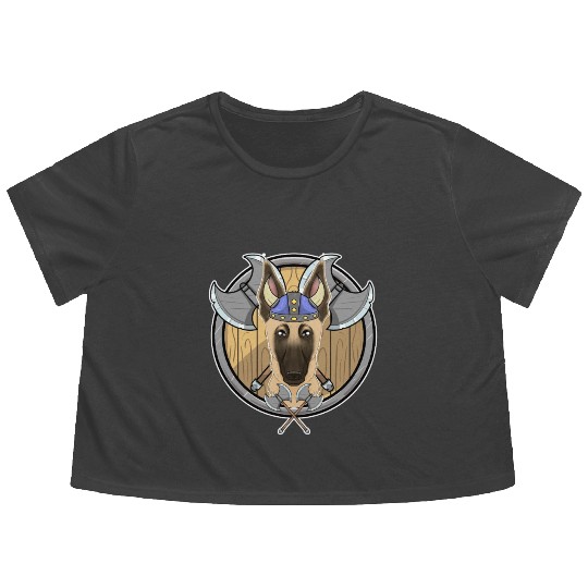 Malinois I Valhalla I Viking Flowy Cropped Tees