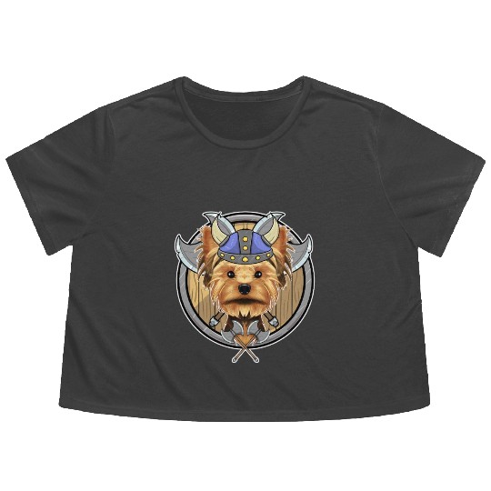 Yorkshire Terrier I Valhalla I Viking Flowy Cropped Tees
