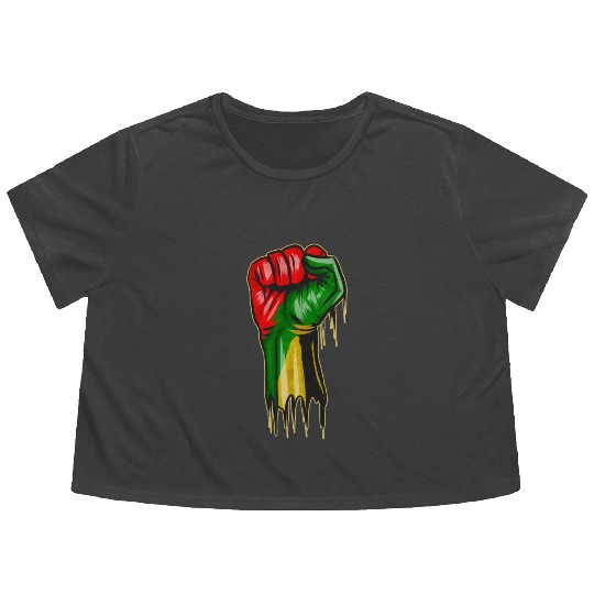 Raise your fist - Black history Month Afro Flowy Cropped Tees