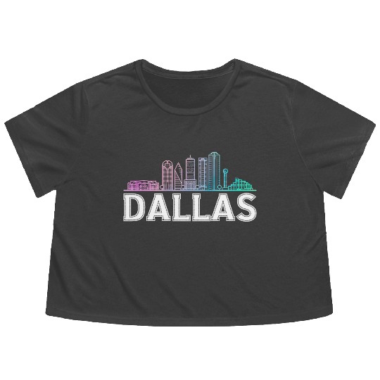 Dallas City Texas Dallas Flowy Cropped Tees