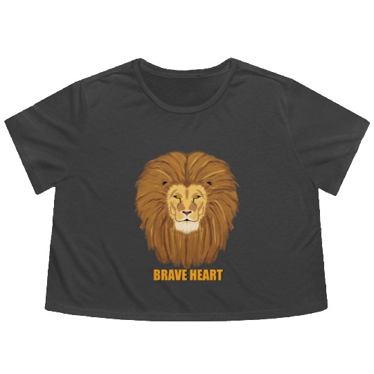 Strong lion face Flowy Cropped Tees