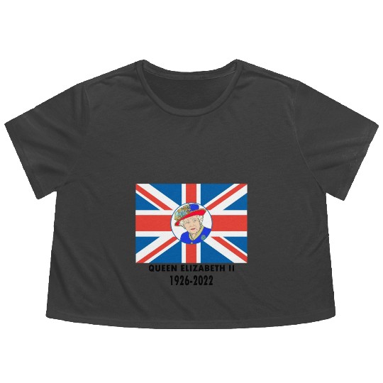 Queen Elizabeth II - rip Queen Elizabeth II - rest Flowy Cropped Tees